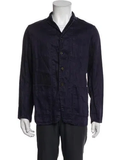 Pre-owned Kapital Linen Utility Jacket In Blue