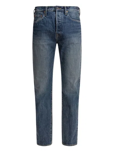 Kapital Logo-appliqué Cotton Jeans In Blue