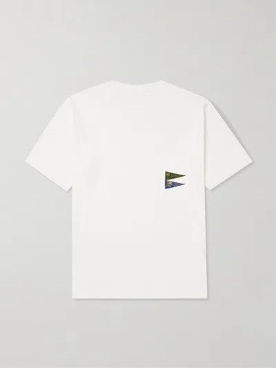Kapital Mens Pennant Embroidered Jersey T-shirt In White