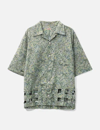 Kapital Lone Paisley Wind Pen Aloha Shirt In Green
