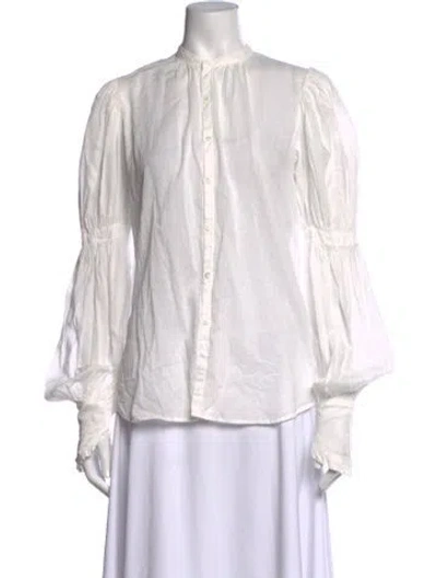 Pre-owned Kapital Long Sleeve Blouse In White