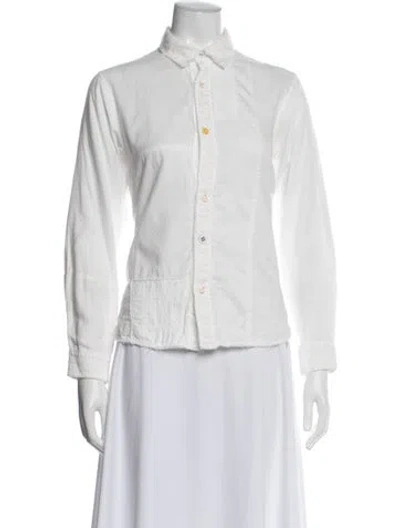Pre-owned Kapital Long Sleeve Button-up Top In White