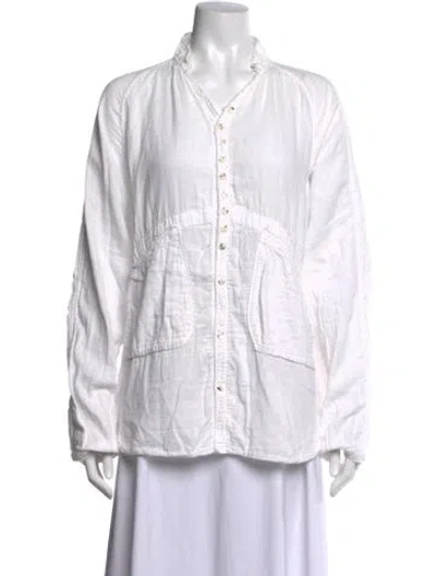 Pre-owned Kapital Long Sleeve Button-up Top In White