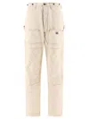 Kapital Lumber Straight-leg Embroidered Cotton-canvas Cargo Trousers In Beige
