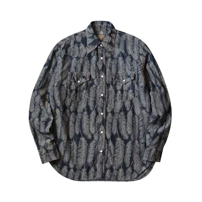 Pre-owned Kapital Magpie Denim Husky Western Shirt 'blue' | Men's Size 3