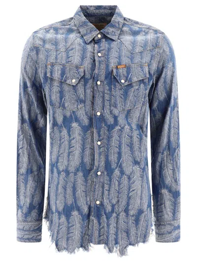 Kapital "magpie" Western Shirt In Blue