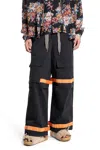 Kapital Pantaloni Ripstop Nouvelle Shuttle In Black