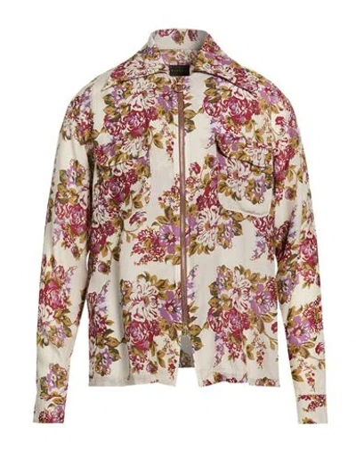 Kapital Man Jacket Beige Size 4 Cupro, Silk In Multi