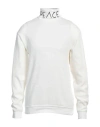 Kapital 18.5/-jersey High Neck Longsleeve T-shirt (peace) In White