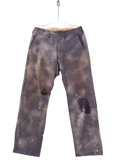 Pre-owned Kapital Marbled Paint Splatter Stitch Pants In Purple