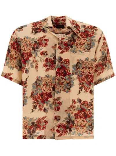 Kapital Camp-collar Floral-print Woven Shirt In Neutrals