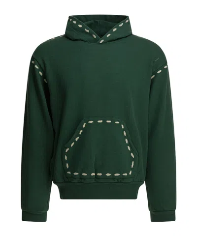 Kapital Marionette Long-sleeve Hooded Sweatshirt In Green