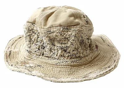 Pre-owned Kapital Men's  The Old Man And The Sea Chino Crash Remake Hat In Beige In Sand