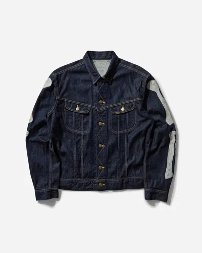Kapital Crochet-trimmed Denim Jacket In Blue