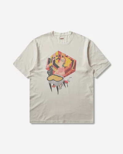 Kapital Men S 20/-jersey Crew T-shirt (analog Piano Man) Ecru In White