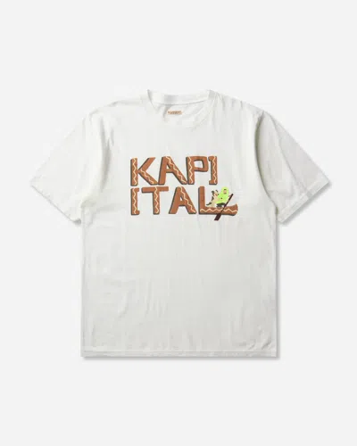 Kapital Men S 20/-jersey Crew T-shirt (canoe ) Brick In White