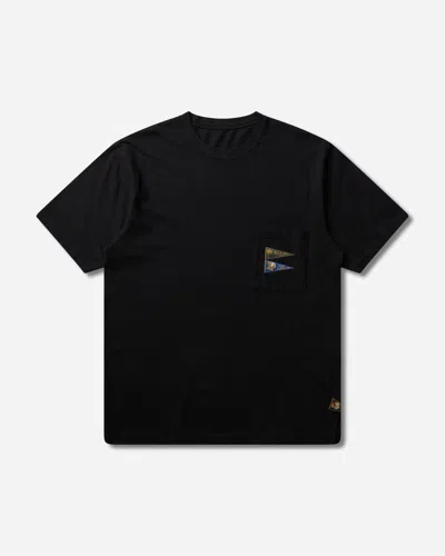 Kapital Men S 20/-jersey Pennant T-shirt (3flags) In Black