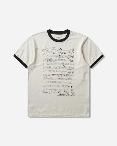 Kapital Men S 20/-jersey Ringer T-shirt (boro Elegy) Ecru In Multi