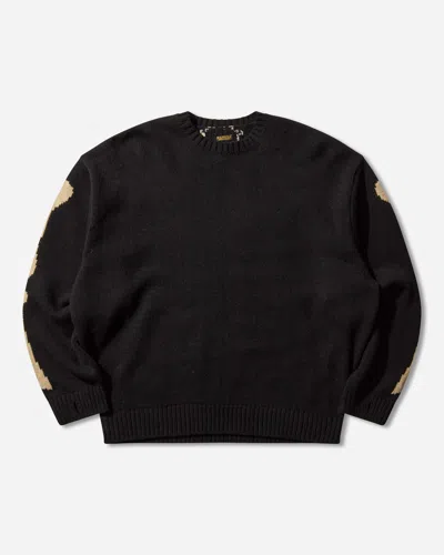 Kapital Men S 5g Wool Bone Crewneck Sweater In Black
