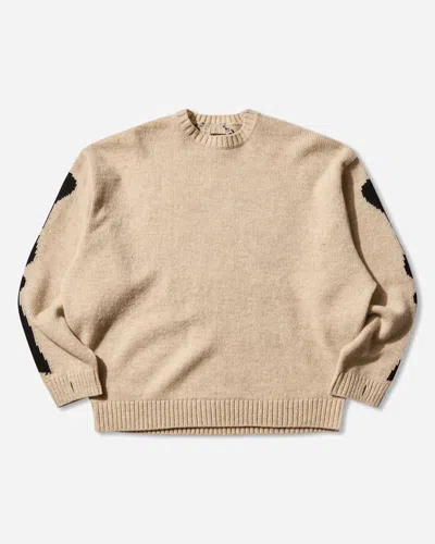Kapital Men S 5g Wool Bone Crewneck Sweater Ecru In Neutral