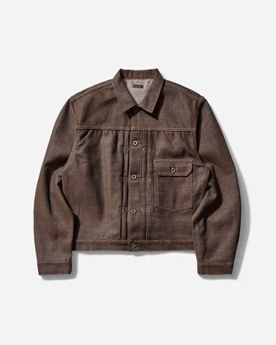 Kapital Men S Century Denim 1st Jacket Persimmon / Indigo In Brown