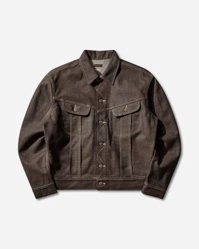 Kapital Men S Century Denim Westerner Regular Jacket Persimmon / Indigo In Brown