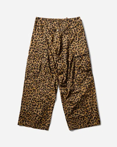 Kapital Men S Cotton Herringbone Leopard Jumbo Cargo Pants In Brown
