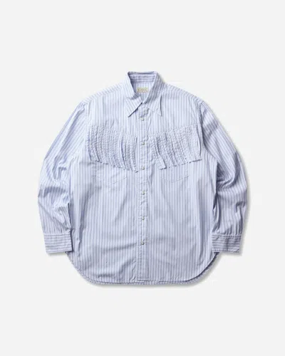 Kapital Men S Cotton Stripe Fringed Husky Western Shirt Big Border In Blue
