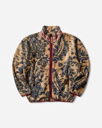 Kapital Men S Damask Fleece Zip Jacket (virgin Mary) In Brown