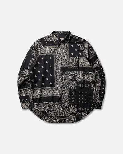 Kapital Men S Gauze Rat Brand Bandanna Patchwork Raglan Shirt In Black