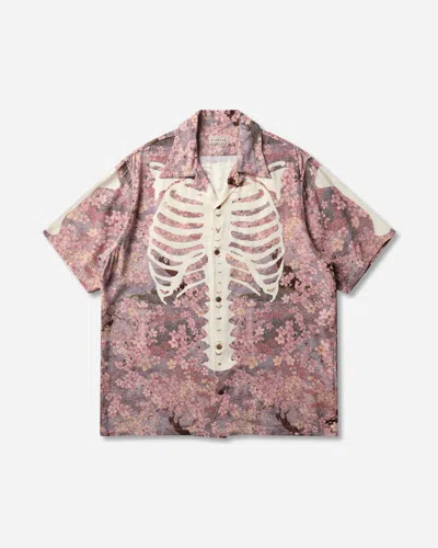 Kapital Rayon Sakura-bone Aloha Shirt Gray In Pink