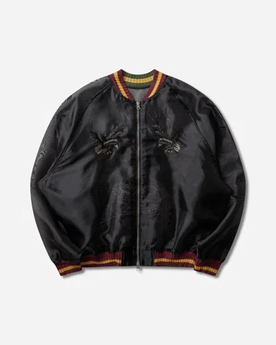 Kapital Men S Sheer Pearl Mosquito Guard Souvenir Jacket (raven And Skull) In Black