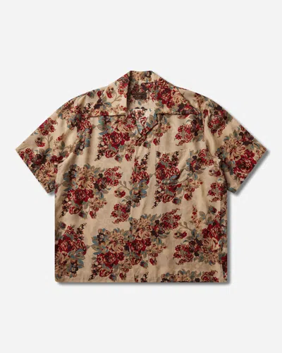 Kapital Men S Silk Rayon Champetre Amaterasu Wrangle Collar Aloha Shirt Ecru In Brown