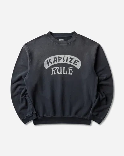 Kapital Men S Swt Knit Crewneck Sweatshirt (kapsize Rule) In Black