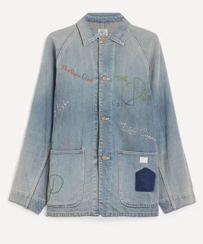 Kapital Mens Denim Cactus Coverall Pro Jacket In Blue