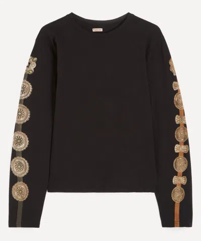 Kapital Mens Jersey Long-sleeve Concho T-shirt In Black