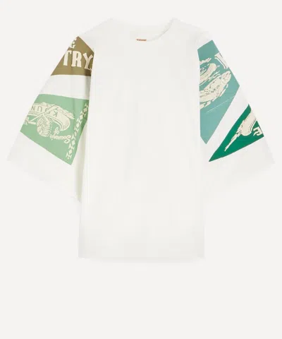 Kapital Mens Jersey Pennant Yukon Huge T-shirt In White