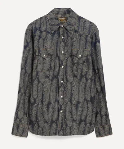 Kapital Mens Magpie Denim Husky Western Shirt