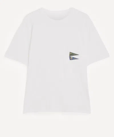 Kapital Mens Pennant Embroidered Jersey T-shirt In White