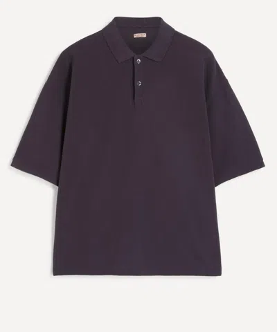 Kapital Mens Pique Box Polo Shirt In Navy