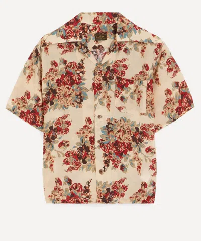Kapital Mens Silk Rayon Champetre Wrangle Aloha Shirt In Ecru