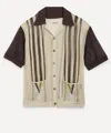 Kapital Mens Tennessee Mesh Knit Cuban Polo Shirt In Brown
