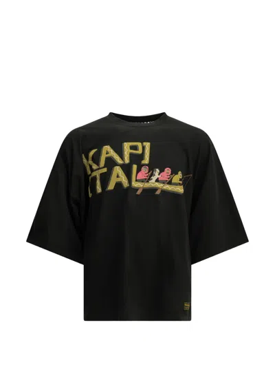 Kapital Mesh-back Logo-print T-shirt In Black