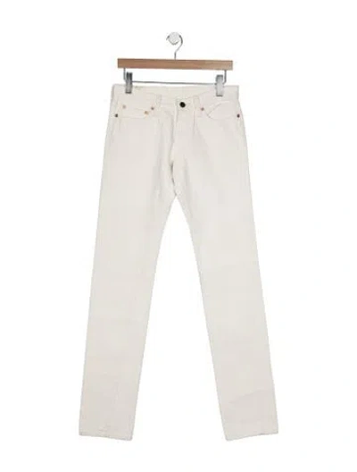 Pre-owned Kapital Mid-rise Straight Leg Jeans In White