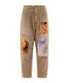 Kapital Men's "katsuragi Gypsy Patch Remake" Trousers In Brown