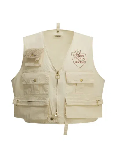 Kapital Multi-pocket Gilet In Nude