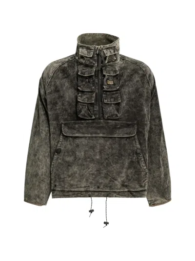Kapital Multi-pocket Zip-up Jacket In Black