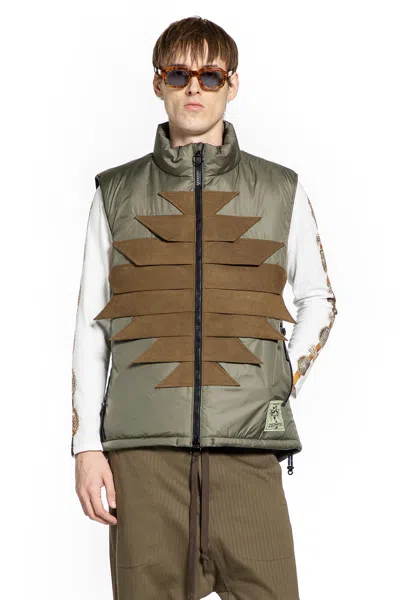 Kapital Nylon Zepher Fishing Vest In Green