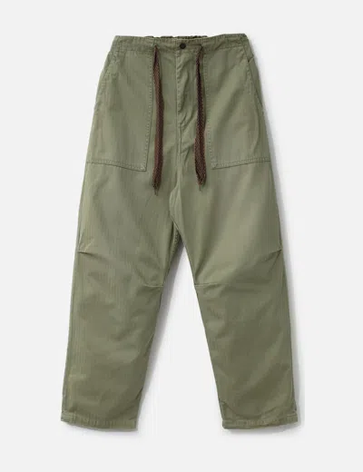 Kapital Olive Herringbone Easy Baker Pants In Green/绿色/綠色/그린/グリーン