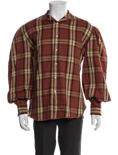 Pre-owned Kapital Opera Sleeve Composer Plaid Print Shirt In Multi